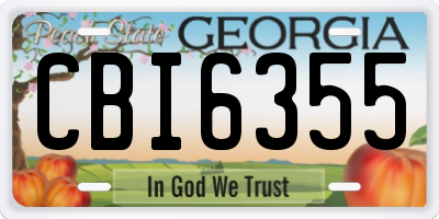 GA license plate CBI6355
