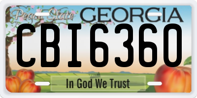 GA license plate CBI6360