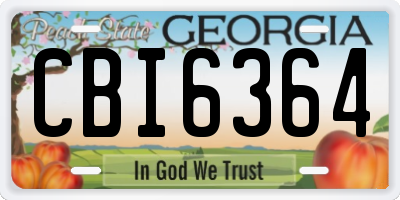 GA license plate CBI6364
