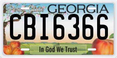 GA license plate CBI6366