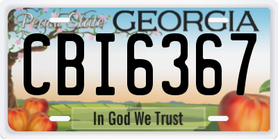 GA license plate CBI6367