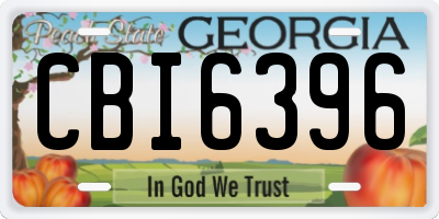 GA license plate CBI6396