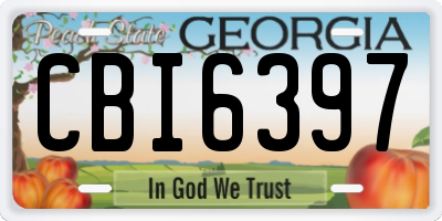 GA license plate CBI6397