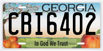 GA license plate CBI6402