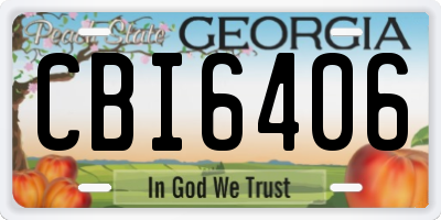 GA license plate CBI6406