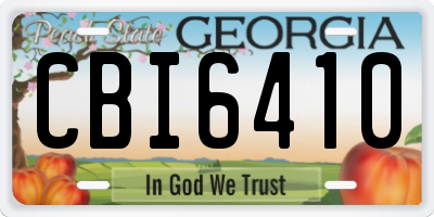 GA license plate CBI6410