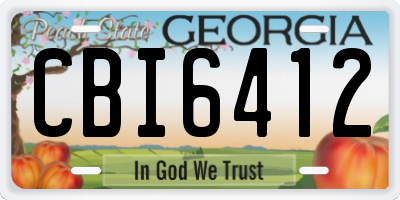 GA license plate CBI6412