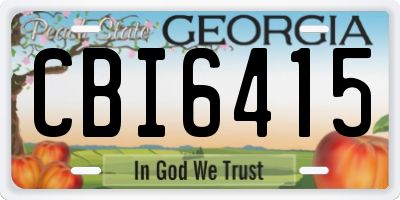 GA license plate CBI6415