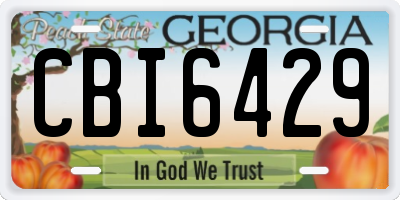 GA license plate CBI6429