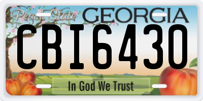 GA license plate CBI6430