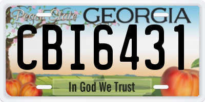 GA license plate CBI6431