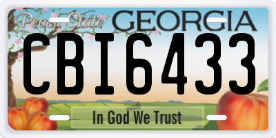 GA license plate CBI6433