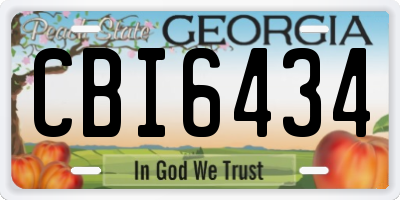 GA license plate CBI6434