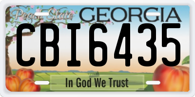 GA license plate CBI6435