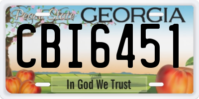 GA license plate CBI6451