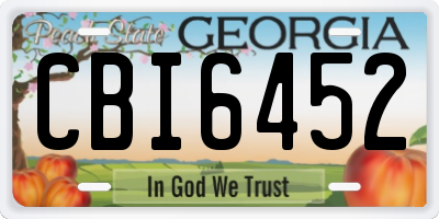 GA license plate CBI6452