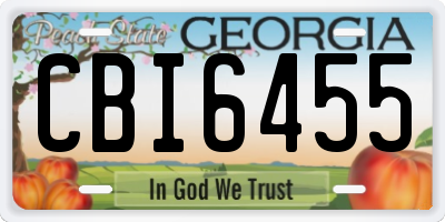 GA license plate CBI6455