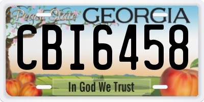 GA license plate CBI6458