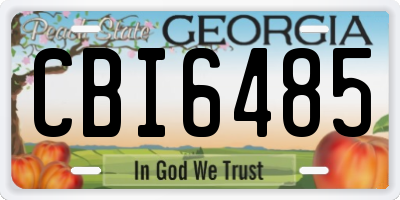 GA license plate CBI6485