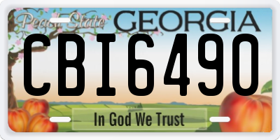 GA license plate CBI6490