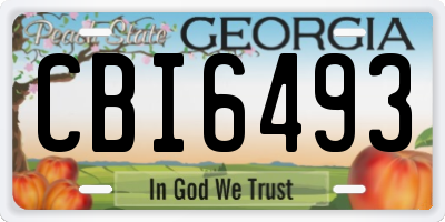 GA license plate CBI6493
