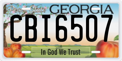 GA license plate CBI6507