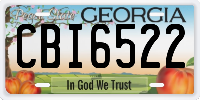 GA license plate CBI6522