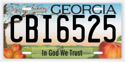 GA license plate CBI6525