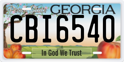 GA license plate CBI6540