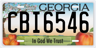 GA license plate CBI6546