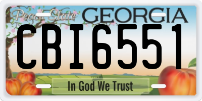GA license plate CBI6551