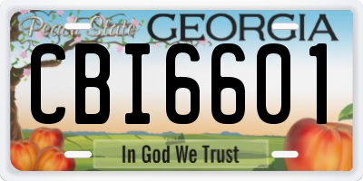 GA license plate CBI6601