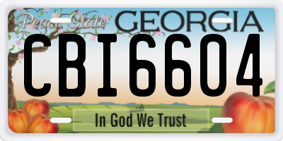 GA license plate CBI6604