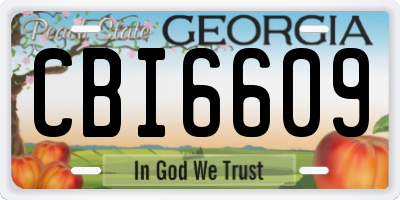 GA license plate CBI6609