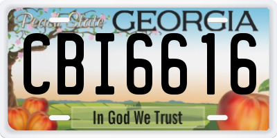 GA license plate CBI6616
