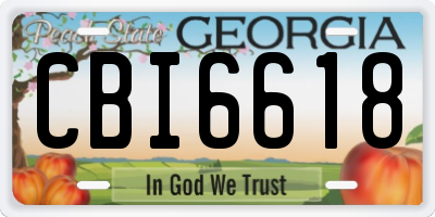 GA license plate CBI6618