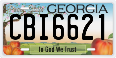 GA license plate CBI6621