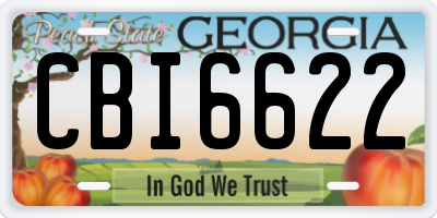 GA license plate CBI6622