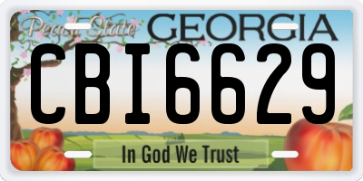 GA license plate CBI6629