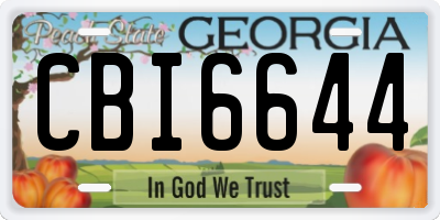 GA license plate CBI6644