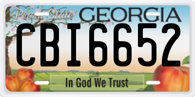 GA license plate CBI6652
