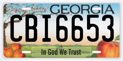 GA license plate CBI6653