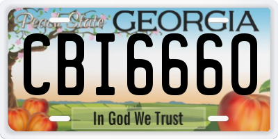GA license plate CBI6660