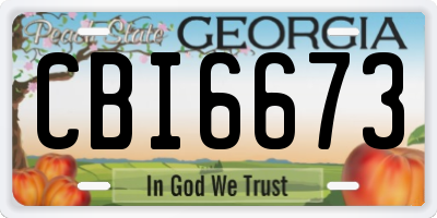 GA license plate CBI6673