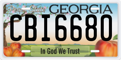 GA license plate CBI6680