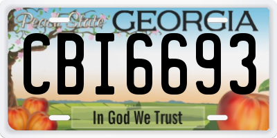 GA license plate CBI6693