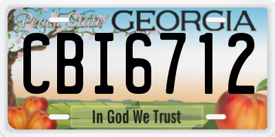 GA license plate CBI6712