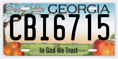 GA license plate CBI6715