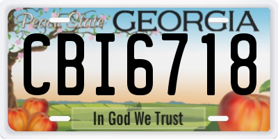 GA license plate CBI6718