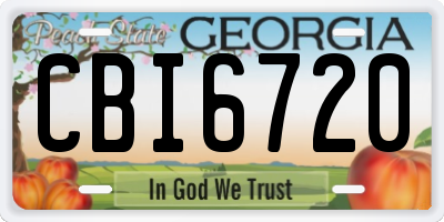 GA license plate CBI6720